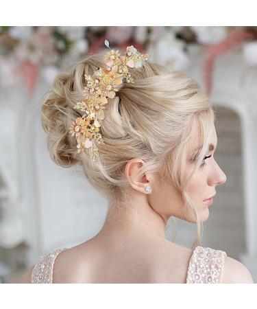 Golden Hair Clips | Golden Sparkly Hairpins - Retro Handmade Hair Accessories for Gatherings Festivals Wedding Events - Buy Online on GoSupps.com