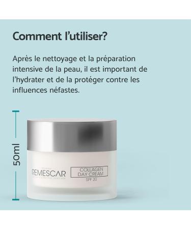 Remescar Collagen Day Cream SPF 20 50ml - Anti-aging face cream - Increases natural collagen production - Moisturizing collagen face cream - Buy Online on GoSupps.com