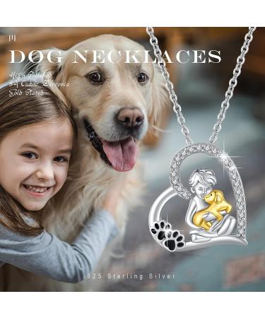 XIXLES 925 Sterling Silver Dog Necklace for Women - Love Heart Pendant for Dog Lovers | Cute Puppy Jewelry Gift for Birthday & Christmas - Buy Online on GoSupps.com