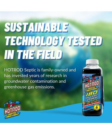 HOTROD Septic Tank Treatment - #1 RATED 6 Month Supply for Extending Septic System Life - Industrial Grade 16oz Liquid - Buy Online on GoSupps.com