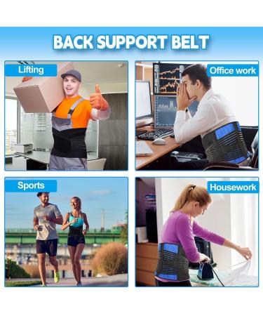 Buy S-6XL Lower Back Brace | Men & Women Waist Support Belt | Posture Corrector & Lumbar Protection | Spine Decompression & Pain Relief for Herniated Disc - Small Blue - Buy Online on GoSupps.com