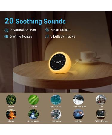 2022 New Version White Noise Machine with 2 Alarm Clock, 20 Soothing Sounds, 7 Color Night Light - Touch Control Sound Machine for Adults & Babies | Adjustable Volume, 5 Timer, Memory Function - Buy Online on GoSupps.com