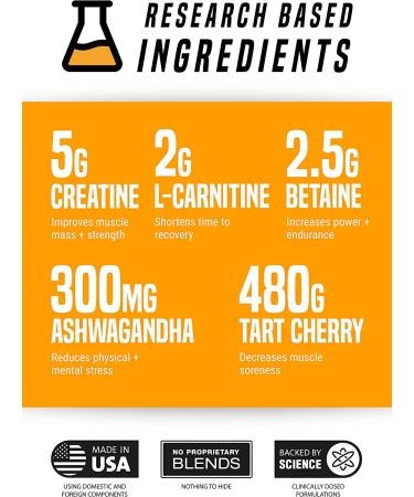 Outwork Nutrition Recovery Supplement - Post Workout Drink & Muscle Builder (Orange Sherbet) 240g - Backed by Science - Buy Online on GoSupps.com