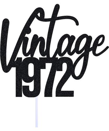 Vintage 1972 50th Birthday Cake Topper, Funny 50 and Fabulous Decoration, Handmade - Black - Buy Online on GoSupps.com