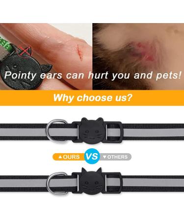 Extodry Reflective Cat Collar Set - 8 Pieces with Name Address Tags & Safety Lock | Adjustable Kitten Collars (6-9) | Personalized Pet Accessories (15-23cm) - International Shipping Available - Buy Online on GoSupps.com