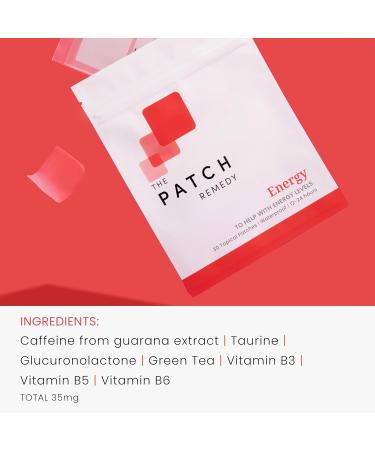 The Patch Remedy Energy Patches - 30 Topical Patches with Caffeine from Guarana Extract, Taurine, Glucuronolactone, Green Tea, Vitamin B3, B5, B6, Transdermal Caffeine Patches Energy - Buy Online on GoSupps.com