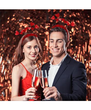 Minkissy 2 Pieces Heart Hair Tillettes - Valentine's Day Headband for Women & Girls | Perfect for New Year & Christmas Photo Props - Buy Online on GoSupps.com