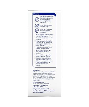 Polident Overnight Whitening Antibacterial Dental Appliance Cleanser Tablets, 60 Count - Buy Online on GoSupps.com
