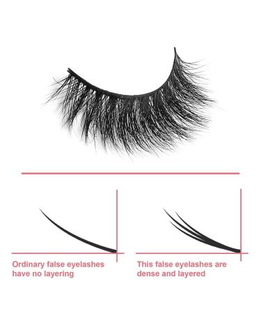 Yinettech 20 Pairs Self-Adhesive False Eyelashes with Scissors & Tweezers | 4 Styles 3D Soft Natural Eyelashes for Women & Girls - International Shipping - Buy Online on GoSupps.com