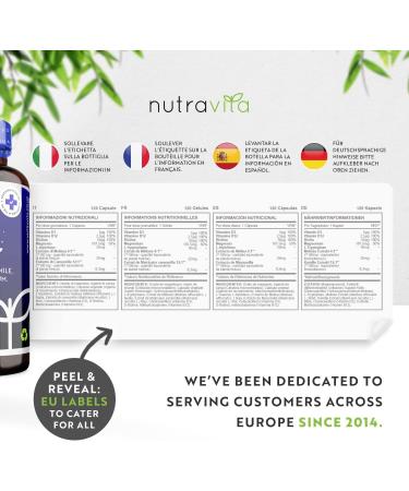 Natural Sleep Complex Vegan - For Quiet Nights - Melissa Chamomile Magnesium 187.5mg & Vitamin B12 - 120 Capsules - Melatonin Alternative - Nutravita - Buy Online on GoSupps.com