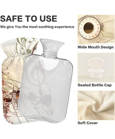 Buy Music Notes Hot Water Bottle with Cover - 2L Large Heat Bag for Pain Relief Headaches & Neck Support - International Shipping Available - Buy Online on GoSupps.com