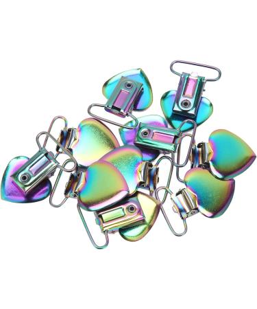 10pcs Metal Heart Pacifier Strap Clips - Cute Cartoon Teething Accessories for Babies | International Shipping - Buy Online on GoSupps.com