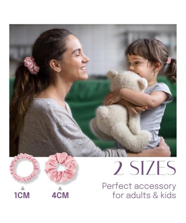 Osilk 3-Set 100% Silk Hair Ties | Small Scrunchy Hair Jewelry & Elastic Bands in Pink - Perfect for Braid & Style - Buy Online on GoSupps.com