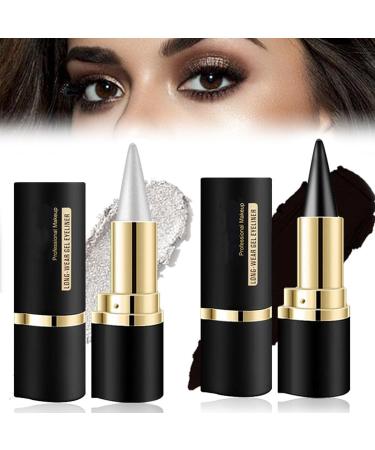 Dodorado Eye Liner Exhibition Black Eyeliner Ayky Long Wear Gel Eyeliner Creamy Texture Eyeliner Ayky Natural Black Eyeliner Cream Black Dark Brown Gel Eyeliner Pencil Eye Face Sticks (01+04)
