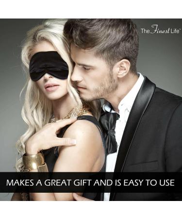 Adjustable Mulberry Silk Sleep Mask for Women and Men - Soft Comfort Eye Mask for Sleeping, Travel, Naps - Black - Buy Online on GoSupps.com