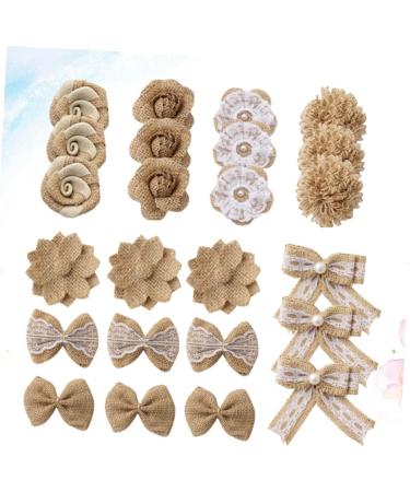 Cabilock 24pcs 1 Set Ornaments DIY Jute Handmade Party Craft Vintage Christmas Floral in Rustic Materials As Shown Medium - Buy Online on GoSupps.com