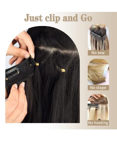 Deethens 20 Beach Wavy Clip-In Hair Extensions - Dark Root to Cold Brown Mix Ash Blonde 20 Inch - Buy Online on GoSupps.com