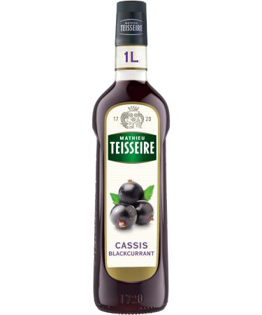 Mathieu Teisseire Blackcurrant Syrup for Drinks Smoothies Cocktails Ciders Beer Milkshakes 1L Bottle
