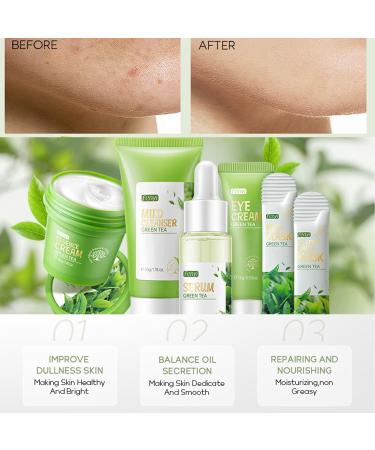 Green Tea Skincare Set - 19-in-1 Hydrating Gift Kit for Teen Girls & Women | Cleanser Serum Cream & Masks - Buy Online on GoSupps.com