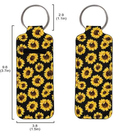 COEQINE 5-Piece Chapstick Holder Keychain Set - Lip Balm & Lipstick Holder with Sunflower and American Flag Print - Buy Online on GoSupps.com