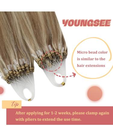 Microring Extensions - Light Brown Real Hair 35cm | PlatinBlond Micro Loop 50g #P8A/60 | International Shipping Available - Buy Online on GoSupps.com