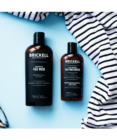 Brickell Men's Daily Essential Face Care Routine - Gel Facial Cleanser & Moisturizer Set | Natural & Organic Men's Skincare Gift - Buy Online on GoSupps.com
