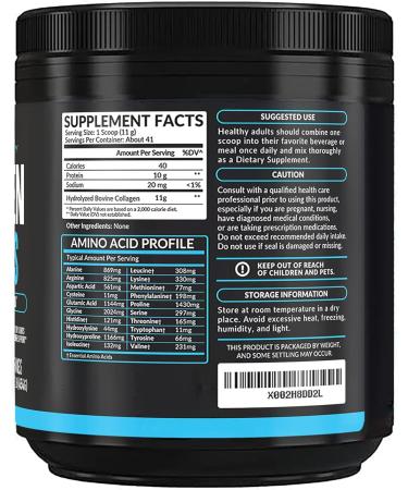 Multi Collagen Peptides Powder Hydrolyzed Type I & III Grass-Fed Bovine Collagen Unflavored Protein for Hair Skin Nails Joints & Mobility Keto Paleo 41 Servings Unflavored Powder 15.9 Ounce (Pack of 1) - Buy Online on GoSupps.com