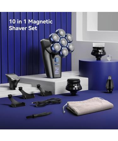 Bald Men's Head Shaver - 7D Magnetic Floating Head, 3 Modes, IPX7 Waterproof, USB Rechargeable Grooming Kit - Buy Online on GoSupps.com