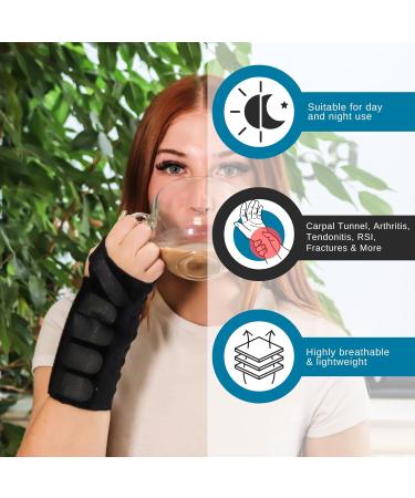Solace Bracing Cool-Flow Wrist Support - British Made NHS Brace w/Metal Splint - Black - L - Left Large Hand - Carpal Tunnel Arthritis Tendonitis RSI Fractures - Buy Online on GoSupps.com