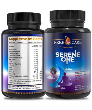 15-in-1 Melatonin Sleep Capsules - Natural Sleep Aids for Adults with Melatonin 5mg and Magnesium Glycinate, Support Sleep Health, Stress Relief with Ashwagandha, L-Theanine,GABA, 5-HTP - 60 Capsules