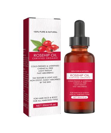 JINGAN Rosehip for Face | Organic Cold Pressed Rosehip, 30ML Moisturizing Facial Oil for Face, Body, Mature Skin Care