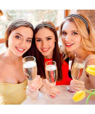 Strass Hair Bands - Double Crystal Side Fashionable Elastic Headbands for Women & Girls - 4 Piece Set (Mixed Colors) | Slipproof Hair Accessories - Buy Online on GoSupps.com