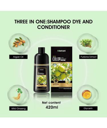Mankani Herbal Hair Dye Shampoo 3-in-1 (Gold Brown) - Ammonia-Free, Long Lasting Color for Healthier Hair - 420mL - Buy Online on GoSupps.com
