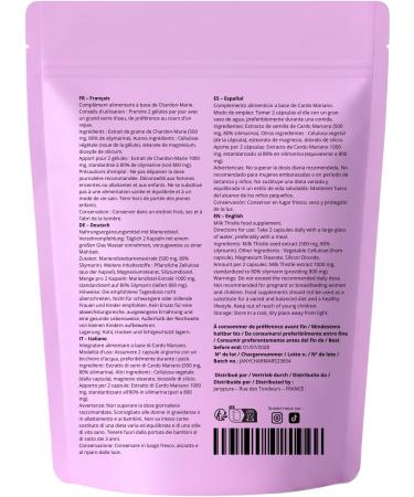 Complexe Chardon Marie 1000mg + Magn sium et Silicium Extra Fort - R g n rant Foie Protection D tox Digestion 60 G lules V ganes 80% de silymarine - Sans OGM Sans Gluten - Qualit Premium - Buy Online on GoSupps.com