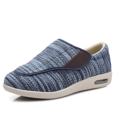 Unisex Edema Shoe for Elderly Breathable Bunions Diabetic Shoes for Women Wide Width with Adjustable Closure Outdoor Lightweight Mens Diabetic Slippers with Arch Support 8.5 Blue