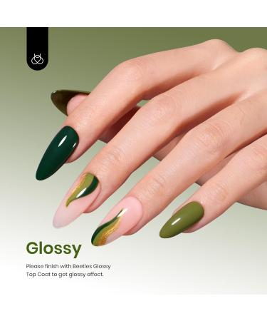Beetles Green Gel Nail Polish - 15ml Moss Green Natural Olive Color for Manicure & DIY Nail Art - Soak Off UV LED Compatible - Buy Online on GoSupps.com
