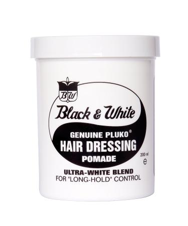Black & White Genuine Pluko Hair Dressing Pomade Ultra White Blend 200Ml 6.76 Fl Oz (Pack of 1)