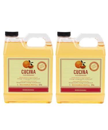 Cucina Purifying Hand Wash Refill  33.8 Oz Plastic Jug (2  Sanguinelli Orange and Fennel)