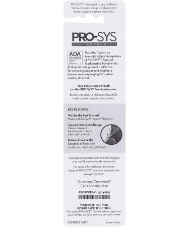 PRO-SYS Adult Tapered Soft Toothbrush (Colorful 4-Pack) - ADA Accepted - Buy Online on GoSupps.com