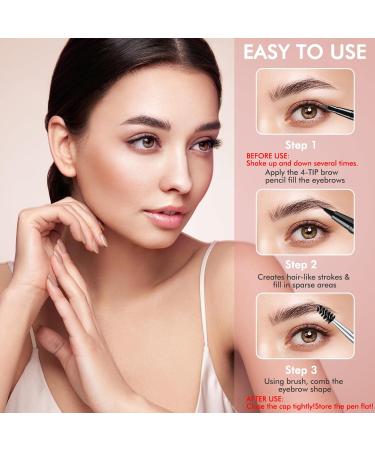 Shop 2-in-1 Waterproof Eyebrow Pencil - Ultra-Precise Dark Brown Eyebrow Makeup with Dual-Ended Brush | International Shipping Available - Buy Online on GoSupps.com