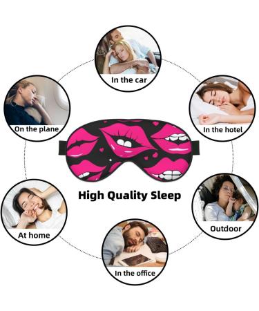 Lips Print Eye Mask - Adjustable Blackout Sleep Mask for Men & Women | Sleep Aid Eye Masks - Buy Online on GoSupps.com