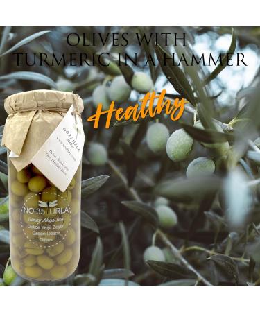 No.35 Urla Atelier Olives with Turmeric in a Hammer | 100% Natural and Handpicked Olives | Ideal for Salads Snacks Dressings and Marinades | Premium Quality I 600g - Buy Online on GoSupps.com