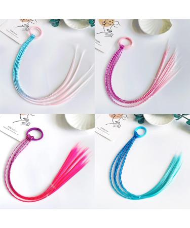 Neon Braided Hair Strands for Kids - Colorful Synthetic Hair Jewelry with Elastic Strap | Perfect for Parties - Buy Online on GoSupps.com