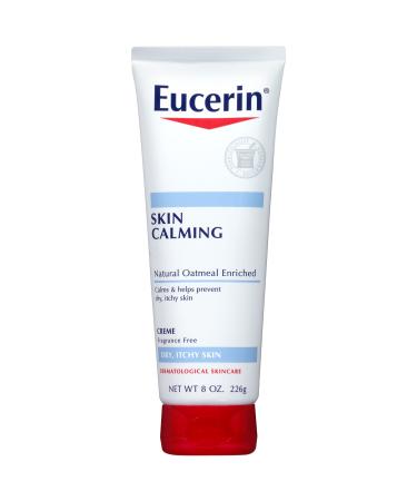 Eucerin Skin Calming Cream - Full Body Lotion for Dry Itchy Skin Natural Oatmeal Enriched - 8 oz. Tube