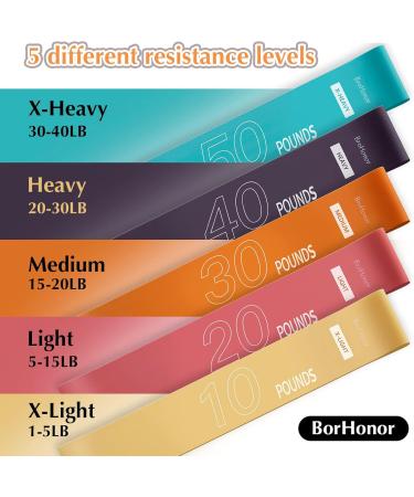 Resistance Bands Resistance Exercise Bands Set of 5 for Legs and Glutes Home Fitness Stretching Physical Therapy Pilates Flexbands Workout Bands Style2 - Buy Online on GoSupps.com