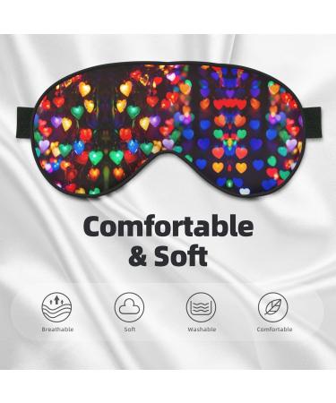 Romantic Reds Heart Print Unisex Sleep Mask | Double-Sided Eye Mask for Sound Sleep & Skin Care | Black - Buy Online on GoSupps.com