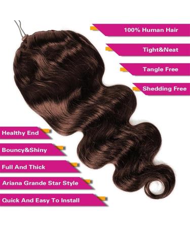 Ponytail Extension #4 Chocolate Dark Brown Ponytail Extension Brazilian Remy Hair Body Wave Drawstring Ponytail Hair Pieces Clip In Human Hair Pony Tail Extension Ponytail Hairpiece for Women (Color 10inches 100g(One square) - Buy Online on GoSupps.com
