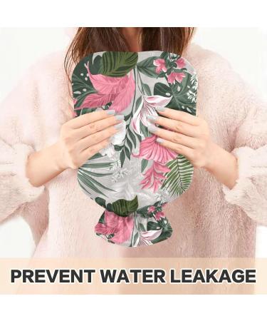 NAANLE 2L Hot Water Bottle - Tropical Flower Pattern | Heat & Cold Therapy for Pain Relief | Large Warm Water Bottle for Bed Hands & Feet - Buy Online on GoSupps.com