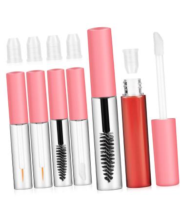 POPETPOP 6 Pcs Empty Bottle Eyelash Tools Clear Lipgloss Mascara Tube Wand Cosmetic Tubes Leakproof Extend