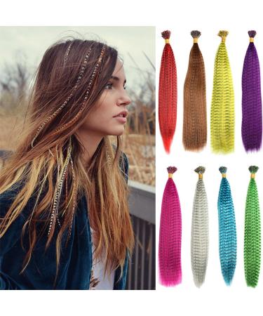 Prinfantasy Feather Hair Extensions 16 inch - Synthetic Hairpieces for Girls and Women - BZ241 GBBZ241 - Buy Online on GoSupps.com